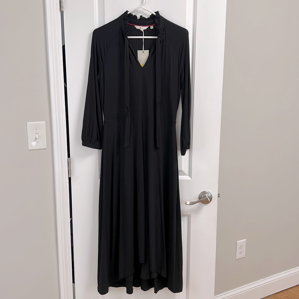 Boden NEW black long sleeve high/low dress